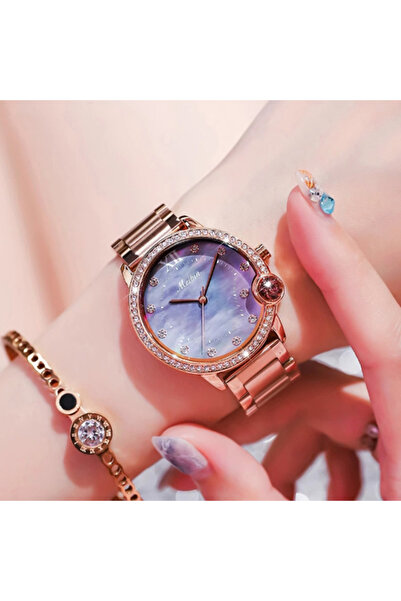 Youtrico ساعة يد نسائية من ميبين، مرصعة بالألماس الصناعي - ذهب وردي، ميناء من...