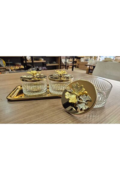 Sunum 3 lü tepsili kahvaltılık sosluk çok amaçlı