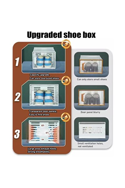 OEM Shoe boxes, set of 6 organizers, durable ABS structure, 31 x 21.5 x 12.5 cm