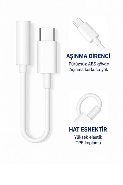 TE DOS Td-C3311 Type-C to 3.5mm Aux Audio Adapter High Sound Quality Music Calling Support Durable Cable
