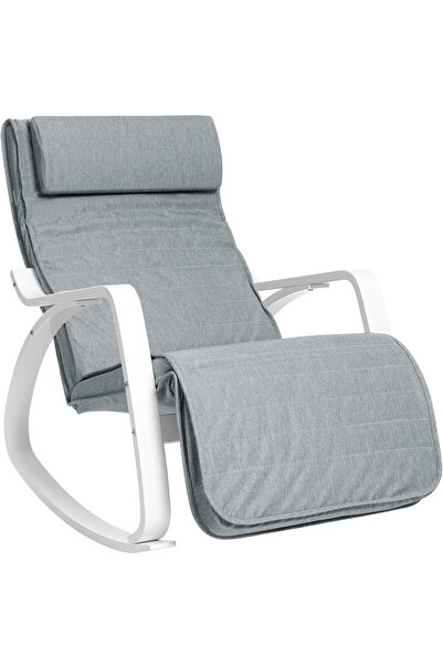 SONGMICS Balansoar din lemn, suport pentru picioare reglabil, max. 150 kg, 67...