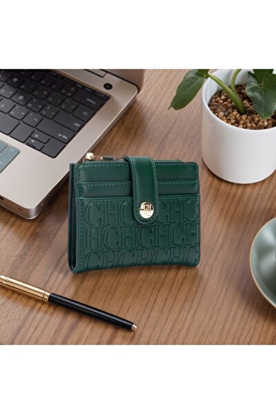 chch Burgundy Classic Retro Square Compact Wallet Stylish Button Closure Foldable Wallet