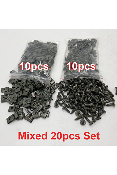 Choice mixed 20pcs set Self Tapping Screws Metal Fastener Clip for Car Motorcycle U-Type Clip with Screw An