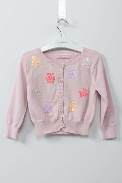 Gingersnaps Girls Embroidered Beaded Winter Cardigan