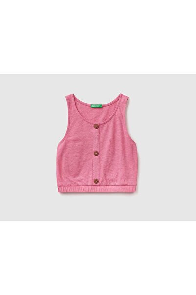 United Colors of Benetton Girls Sleeveless Button-Front Tank Top