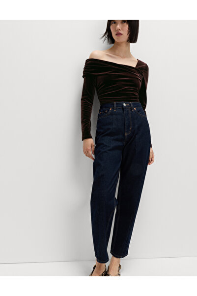 Marks & Spencer Asimetrik Yaka Kadife Bluz