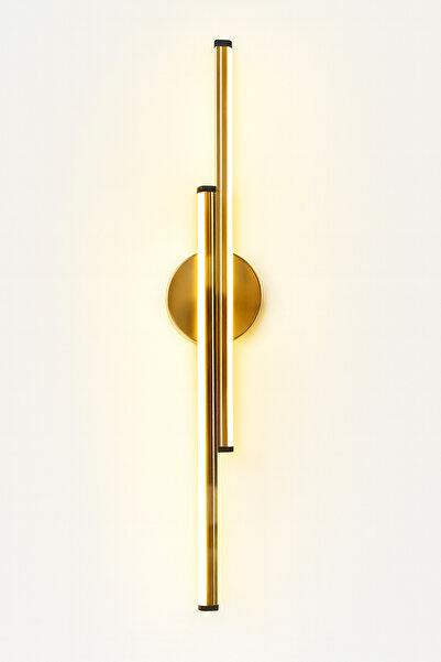 luxshome Lux Dekoratif Eskitme Gold Altın Kasa Çift Pilli Kablosuz Salon Duvar Aplik Tablo Aplik Sarı Işık