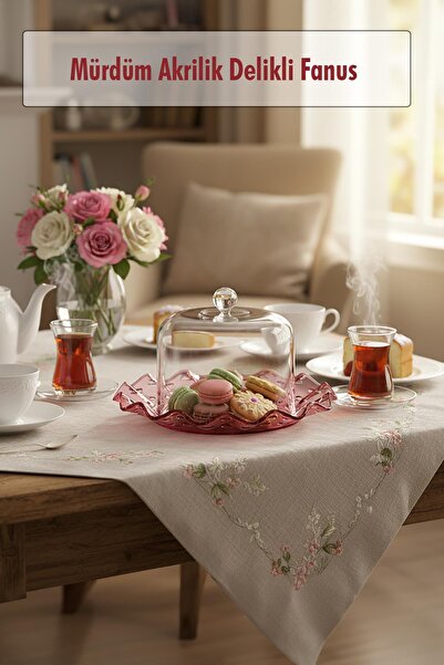 EWs Plum Acrylic Perforated Bell Jar Display and Storage Container - 2 Pieces