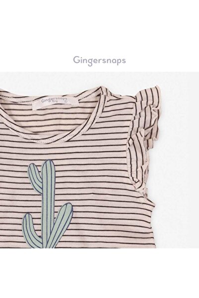 Gingersnaps Striped Cactus Print T-Shirt