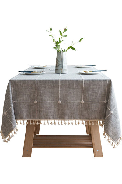 HALAMODO Grey and White Tablecloth Set for One Piece