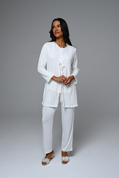 Lohusa Homewear Set de pijamale pentru femei, ecru, cu design special, cu dan...