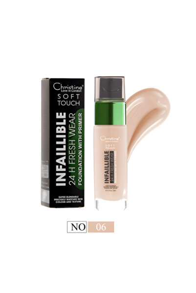 Christine كريم أساس كريستين سوفت تاتش كامل التغطية رقم 06 (30 مل)