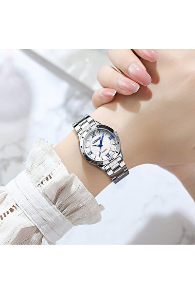 Youtrico CHENXI Ladies wristwtach,Watch - Silver, White Dial, Blue Roman Nume...