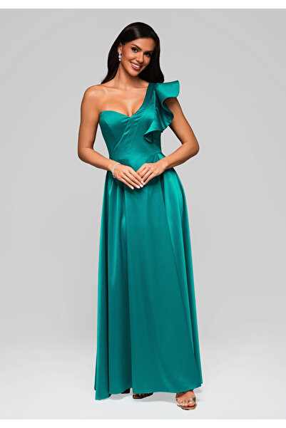 OMBRE Βραδινό φόρεμα LA-OM-DLR176 - τυρκουάζ