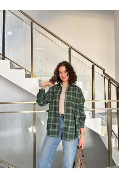 Sude Kızanlıklı bumbac 100% Cămașă pentru păduretă cu model în carouri