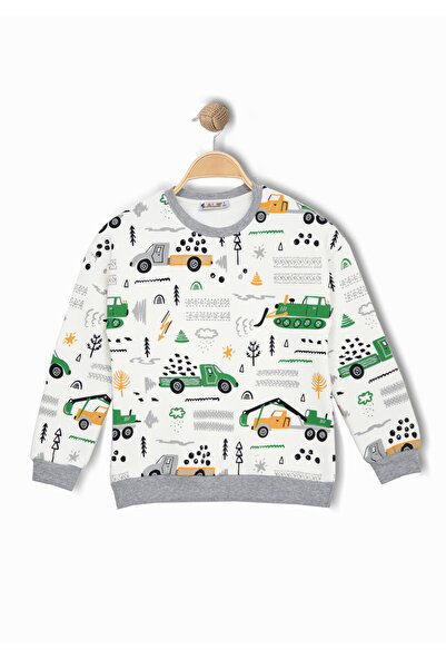 ALG سترة رياضية منقوشة للأولاد بنمط السيارات والآلات الصناعية