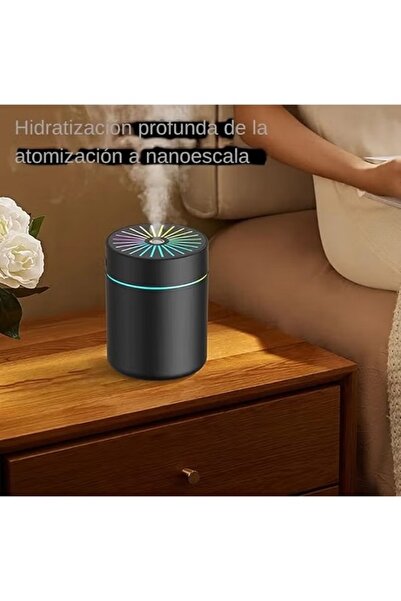 Generic Car air humidifier with 6 different lights and 2 fog modes, black color