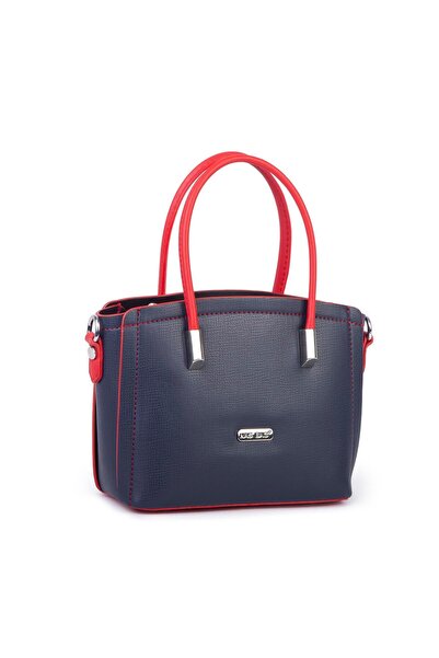 Nas Bag Kadın Mini El ve Çapraz Çanta Lacivert Kırmızı