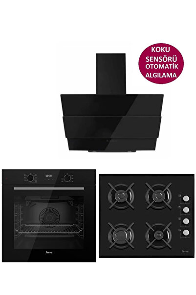 Ferre BLACK PLUS SERİSİ 3LÜ CAM ANKASTRE SET (QBL63CS-S1140-SMRCW600)