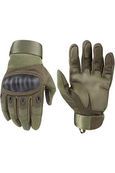 zola Tactical anti-cutting gloves, Velcro cuff, profiled inserts, anti-slip, green, size L