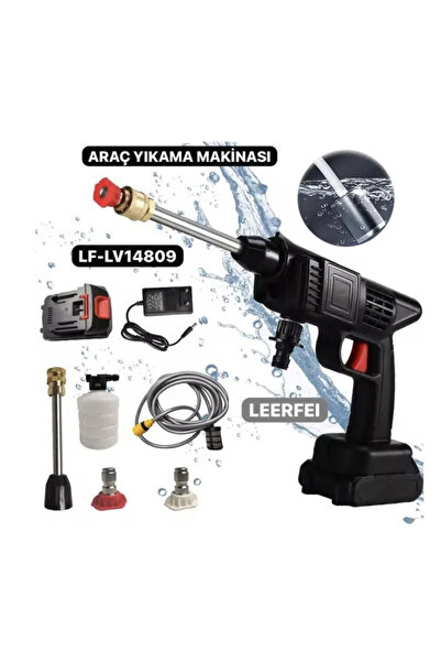yollayenilensin LF-LV14809 Şarjlı Araç Yıkama Makinesi Kablosuz Yüksek Basınçlı Taşınabilir Basınçlı Su Tabancası Kö