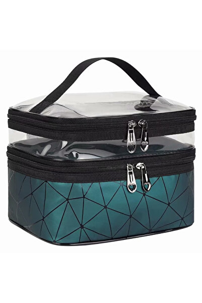 zola Travel cosmetic organizer bag, with zipper, handle, 22x14.5x16.5 cm, green