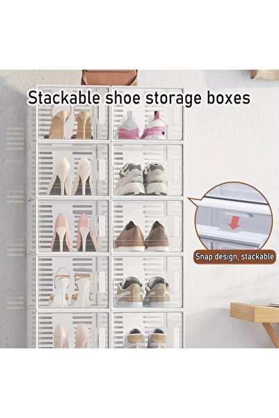 OEM Shoe boxes, set of 6 organizers, durable ABS structure, 31 x 21.5 x 12.5 cm