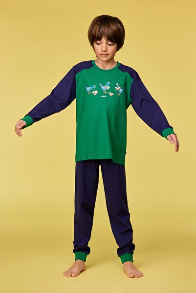Woody 10-16 Yaş Erkek Pijama-Plk - 792 Verdant Green