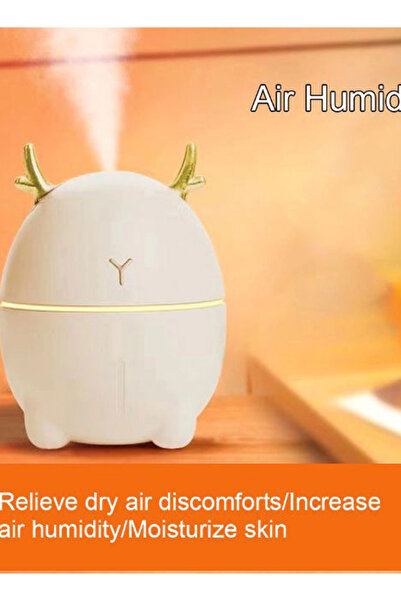 HALAMODO White and Gold Portable Deer Aroma Essential Oil Diffuser Humidifier