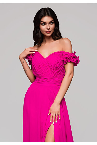 OMBRE Βραδινό φόρεμα - φούξια LA-OM-DLR141