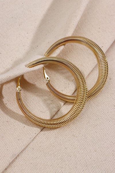 LA PERRY ACCESSORIES Wire Look Gold Color Hoop Earrings