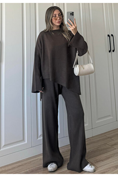 My Blog Brown Cross Knitwear Set - 04586