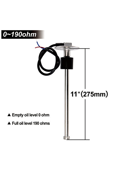 Choice 275mm Sensor 0-190 ohms Fuel Level Sensor/Water Level Stainless Steel A5 Sensor For Auto Car Boat Wa