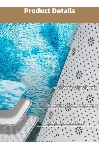 Generic Fluffy Carpet, Blue Shag Area Rug Non Slip Carpet Fuzzy Carpet Plush Mat Modern Shaggy Carpet