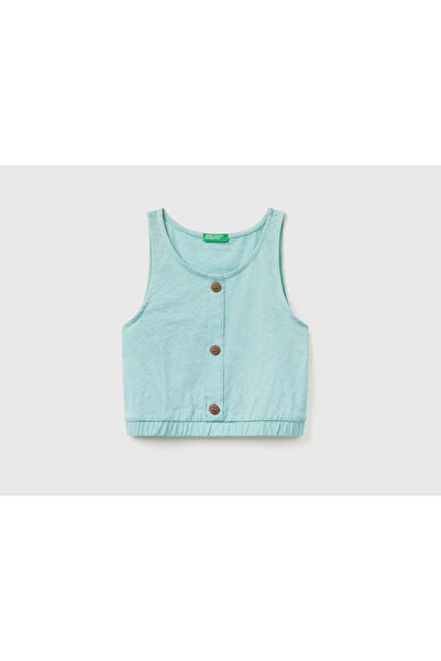 United Colors of Benetton Girls Sleeveless Button-Front Tank Top