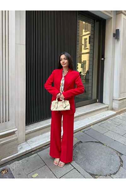 VUNTAL Suit One Button Blazer Jacket Pants Vest Three-Piece Suit