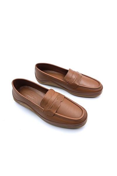 Bulldozer Дамски мокасини в цвят таба с горна част и подметка от естествена мека кожа