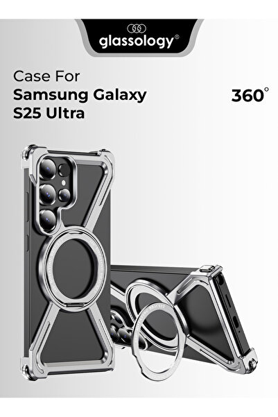 Glassology جراب شفاف بدون حواف لهاتف Samsung Galaxy S25 Ultra - فضي تيتانيوم