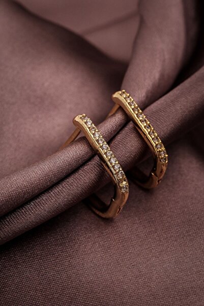 LA PERRY ACCESSORIES White Jewelled Oval Gold Hoop Earrings