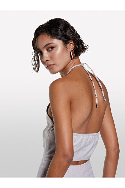 Sisley Women's Linen Blend Lined Suspender Palazzo Jumpsuit 325P4Np9Lt00N-Sis901