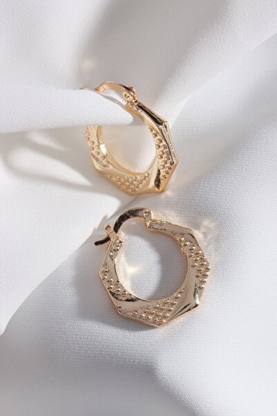 LA PERRY ACCESSORIES أقراط ذهبية سداسية مزخرفة