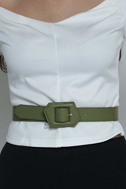 mica Leather Women's Medium Buckle Belt