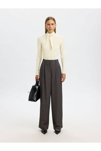 SELECTED Oberteil mit langen Ärmeln High Neck