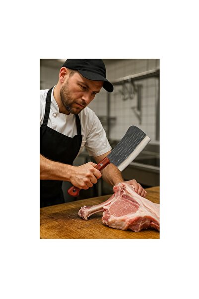 Globalport Retail Professional butcher set, Bone saw, 2 spare blades and Full Tang cleaver, carbon steel, 1200 g