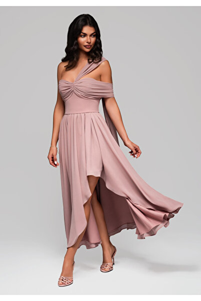 OMBRE Βραδινό φόρεμα LA-OM-DLR196 - ροζ