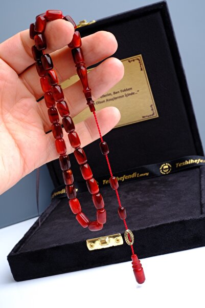 TESBİHEFENDİ سبحة من العنبر الناري بقطع الكبسولة وصناعة متقنة