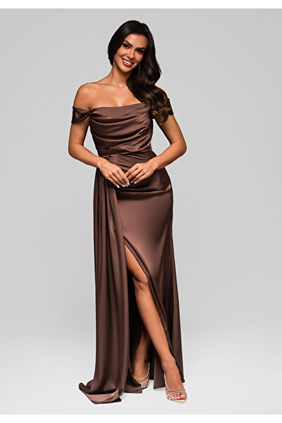 OMBRE Evening dress LA-OM-DLR188 - brown