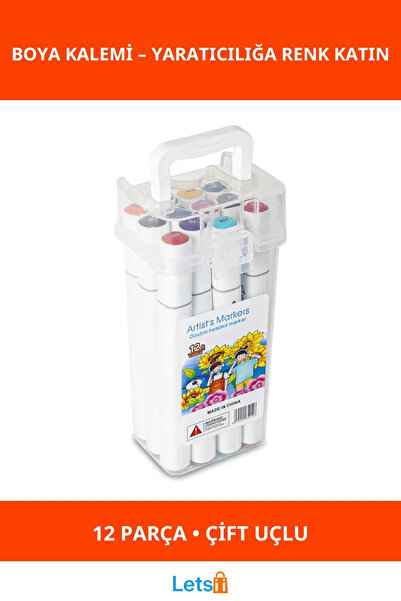 Letsii 12 قطعة من أقلام التلوين الملونة ذات الوجهين