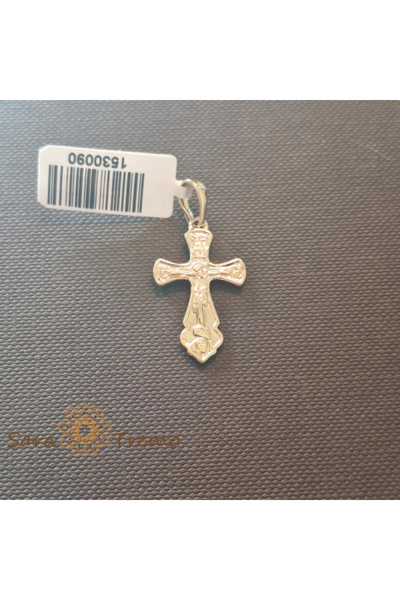 SaraTremo Pandantiv cruce placată cu aur „Credință vie”