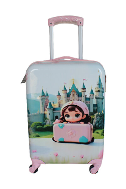 Suat Saraç Resimli Çok Renkli Tekerlekli Çocuk Valizi